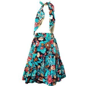 Vintage 80s Square Up Fashions Floral Skater A-Line Cottagecore Western Square D